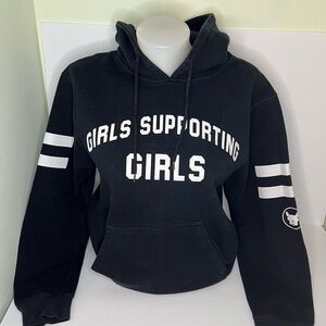 Girls Supporting Girls Black Graphic Hoodie